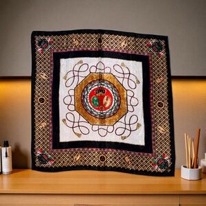 Vintage CELINE PARIS Natural World 1993 Luxury Silk Scarf Square 34”x34’’